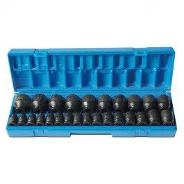 1/2'' Dr. 26 Piece Metric Action Impact Std Socket Set - 605202601 1