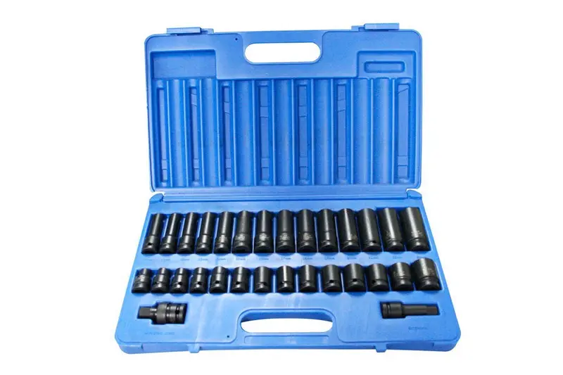1/2'' Dr. 30 Piece Metric Action Impact Socket Set - 607203001 1