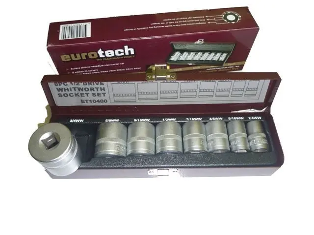 1/2 Drive Whitworth Socket Set - 8 Pce      Et10480 1