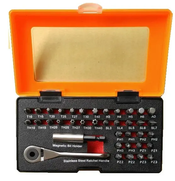 1/4'' Dve Hex Security Bit Set 38 Pce  Et10227 1