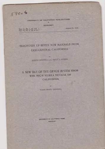 (1) Diagnoses Of Seven New Mammals From East-Central California; (2) A New Bat Of The Genus Myotis From The High Sierra Nevada Of California 1
