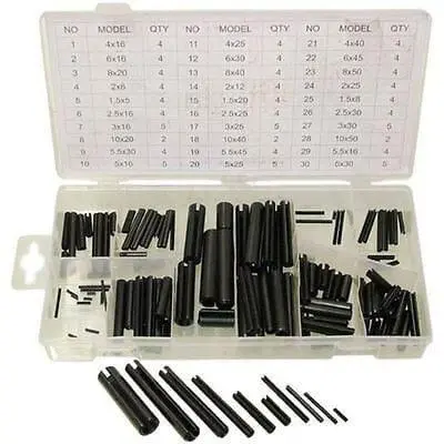 120Pc Roll Pin Assortment In Plastic Case Hw157 1