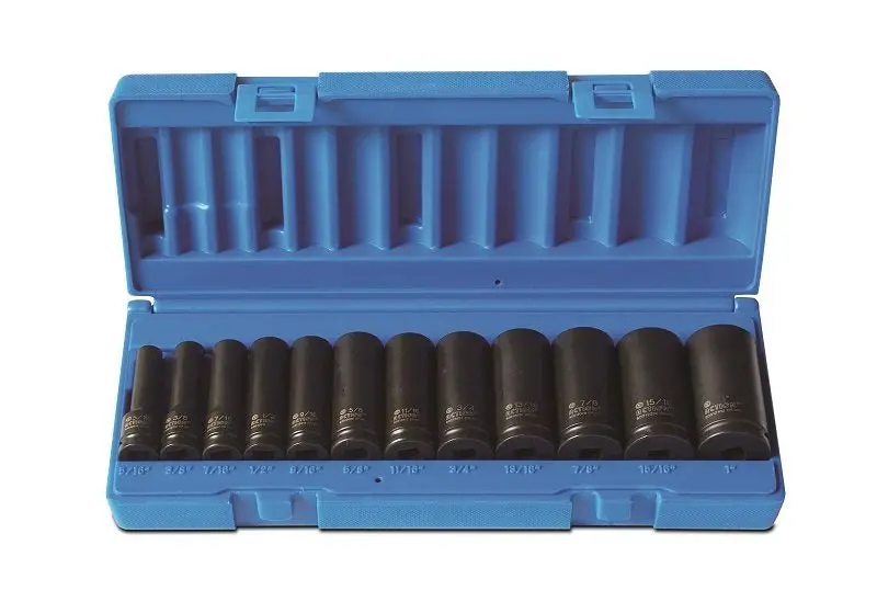 3/8'' Dr. Sae Action Impact Deep Socket Set - 600121202 1