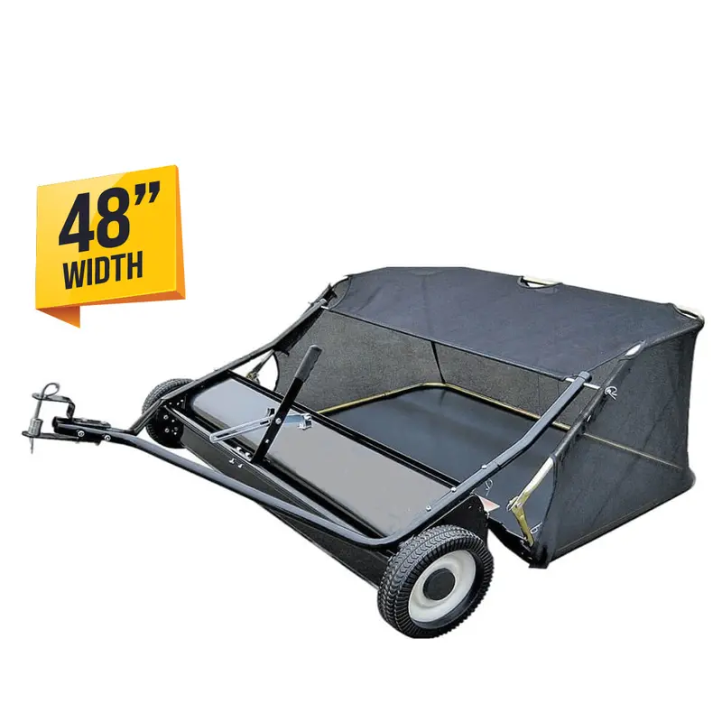 48" Ride On Tow-Behind Sweeper - 121Cm Wide For Efficient Collection Of Clippings, Adjustable Height 1