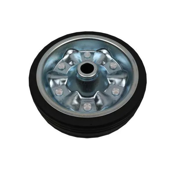 8" Replacement Wheel For Jockey Wheel Solid Rubber Tyre Steel Zinc Plated 9294 1