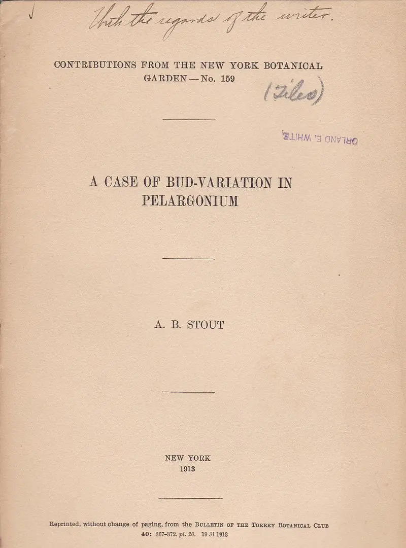A Case Of Bud-Variation In Pelargonium 1