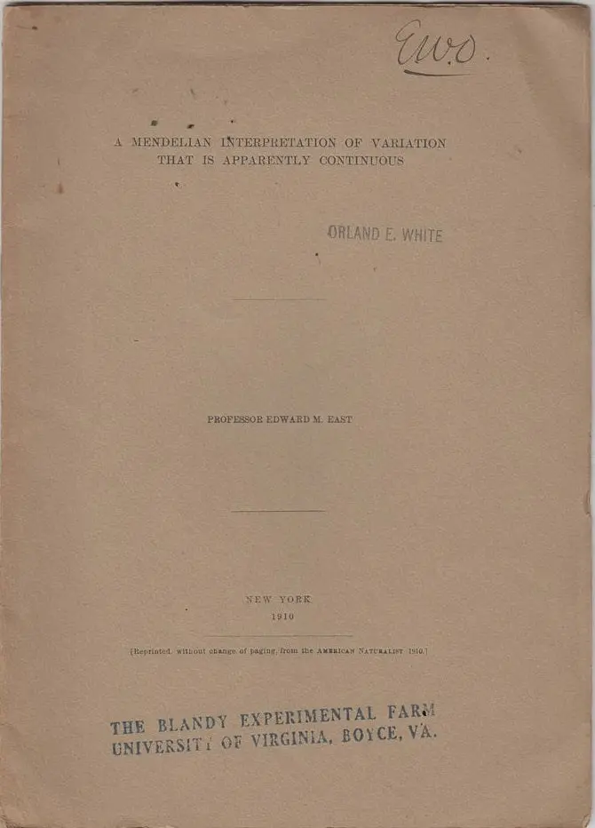 A Mendelian Interpretation Of Variation That Is Apparently Continuous 1