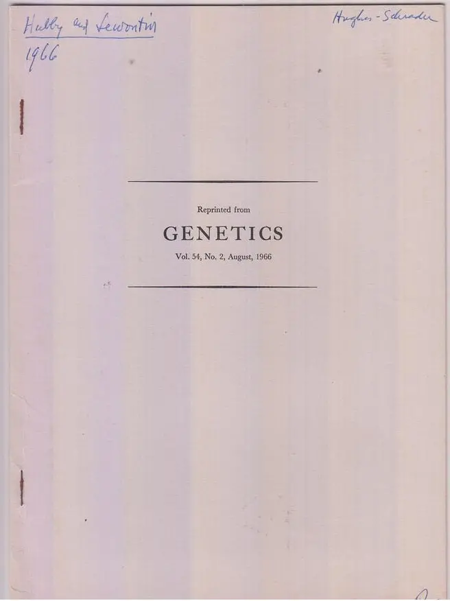 A Molecular Approach To The Study Of Genic Heterozygosity In Natural Populations. I. The Number Of Alleles At Different Loci In Drosophila Pseudoobscura By Hubby, J. L., R.C. Lewontin 1