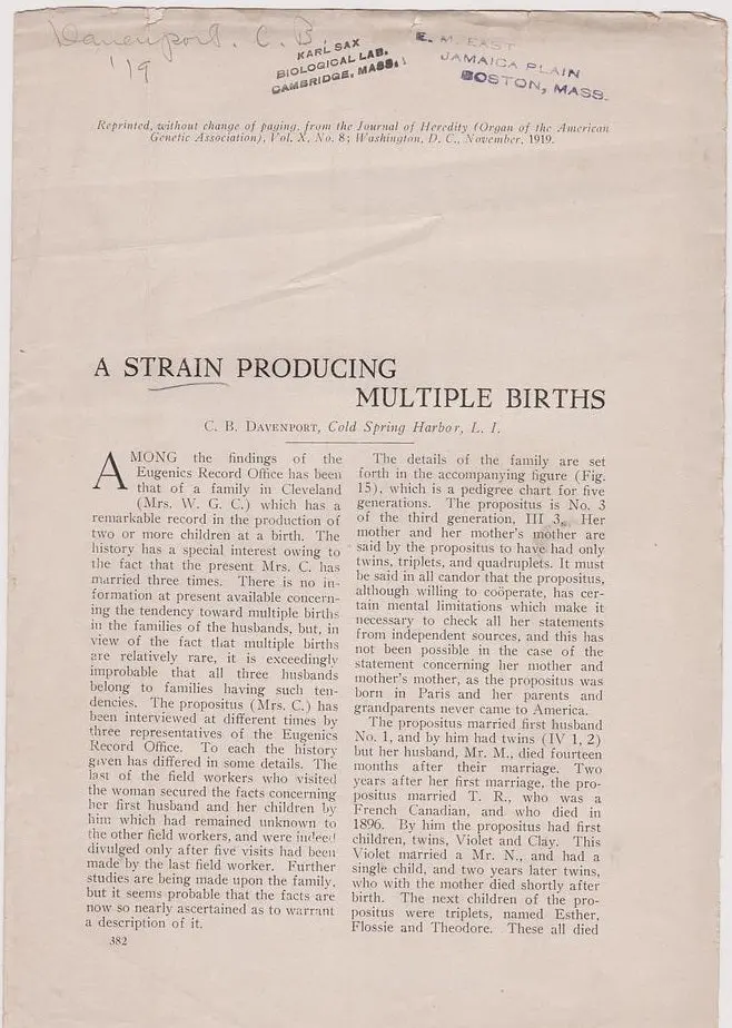 A Strain Producing Multipe Births 1