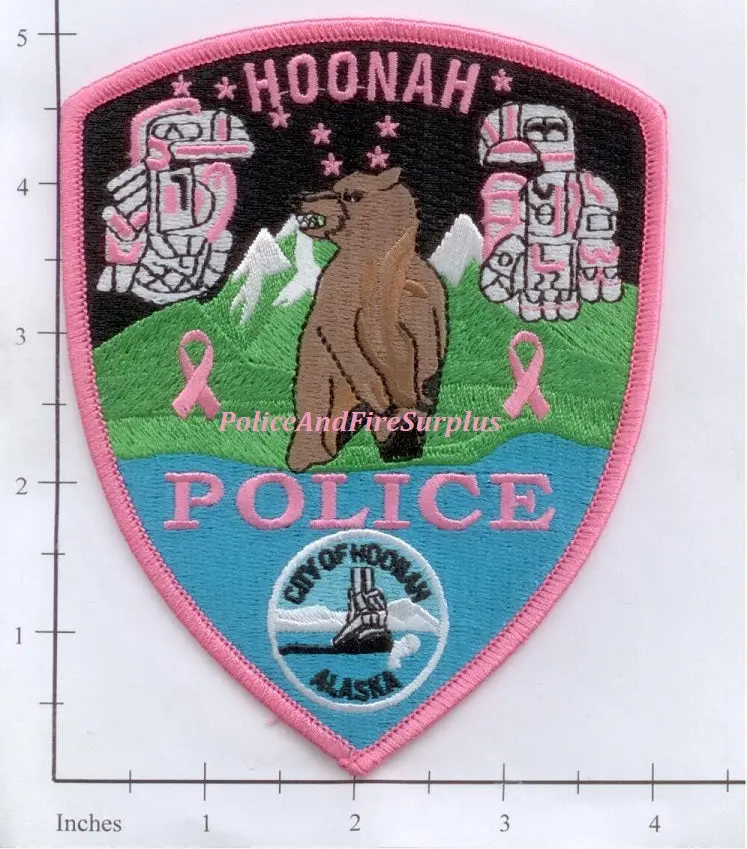 Alaska - Hoonah Police Patch V3 Breast Cancer 1