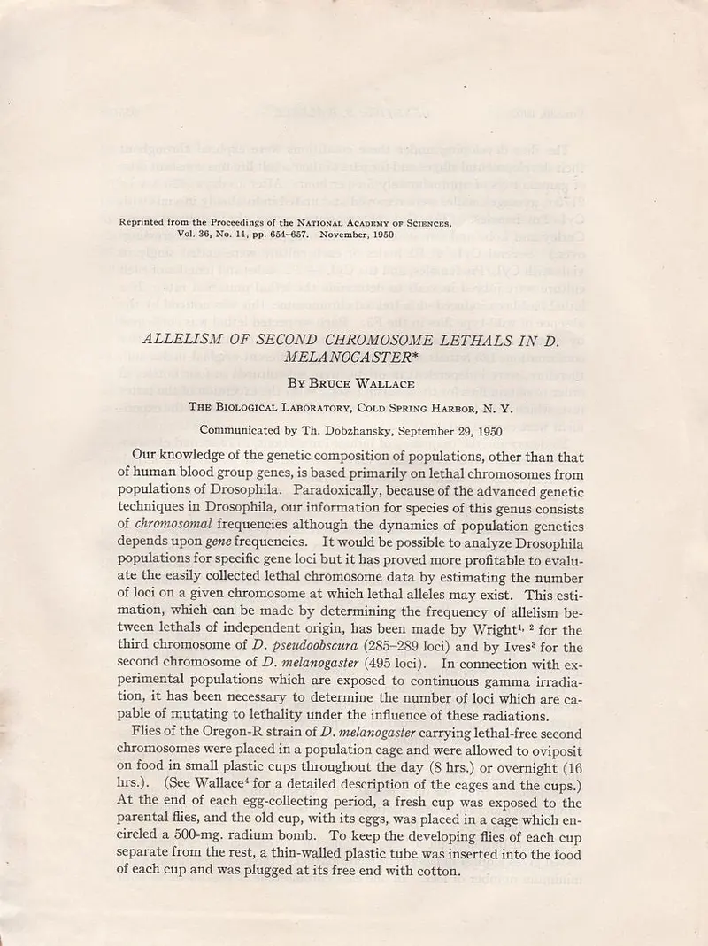 Allelism Of Second Chromosome Lethals In D. Melanogaster 1