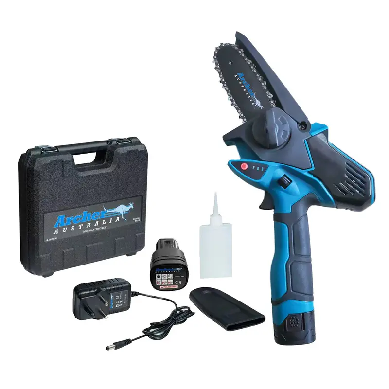 Archer Mini Battery Cordless Saw - 100Mm 4", 14.4V 1.5Ah Lithium-Ion, Kit Includes Batteries & Charger! 1