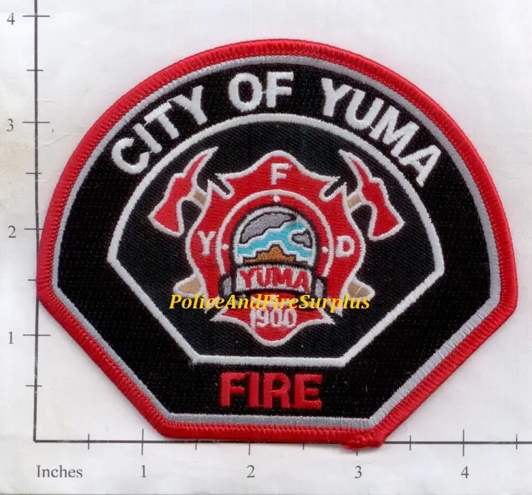 Arizona - Yuma Fire Dept Patch V2 - Black Background 1