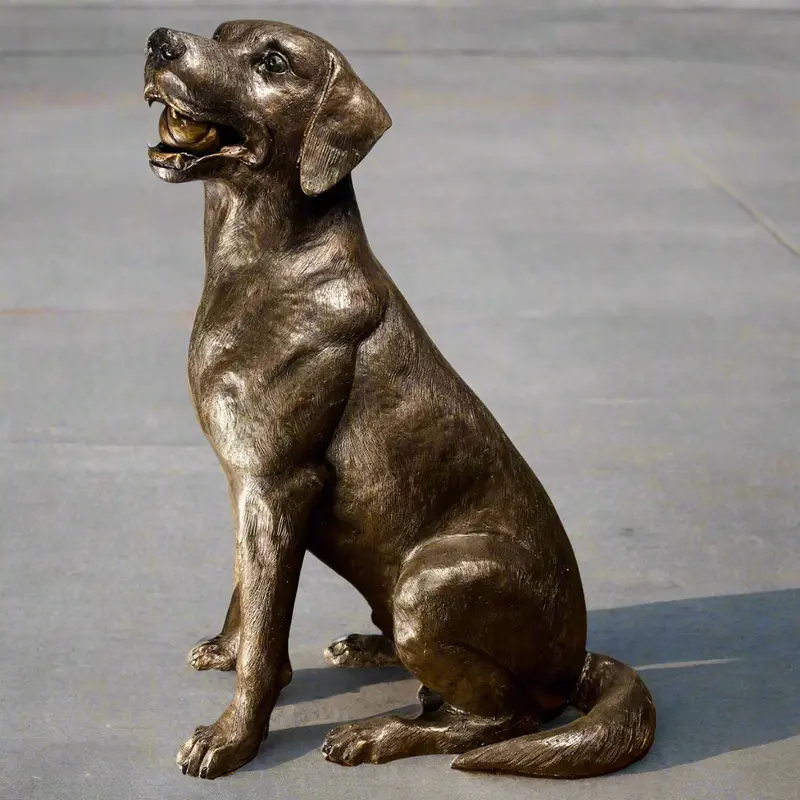 Bailey Plays Ball Dog Statue 1