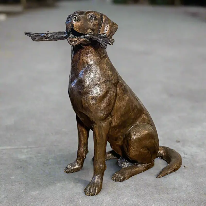 Bailey Plays Fetch Dog Statue 1