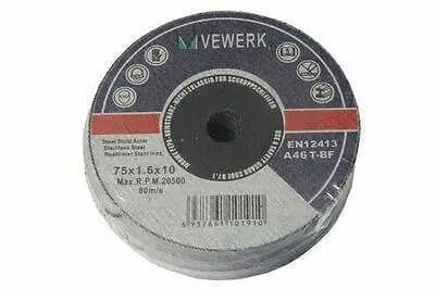 Bergen Extra Thin Metal Cutting Discs (75X1.0Mm X 9.5Mm) 10Pk B8062 1
