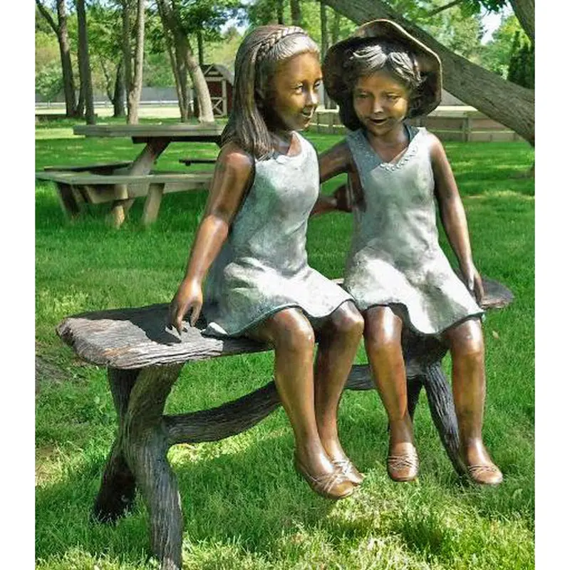 Best Friend Sisters Bronze Statue 1