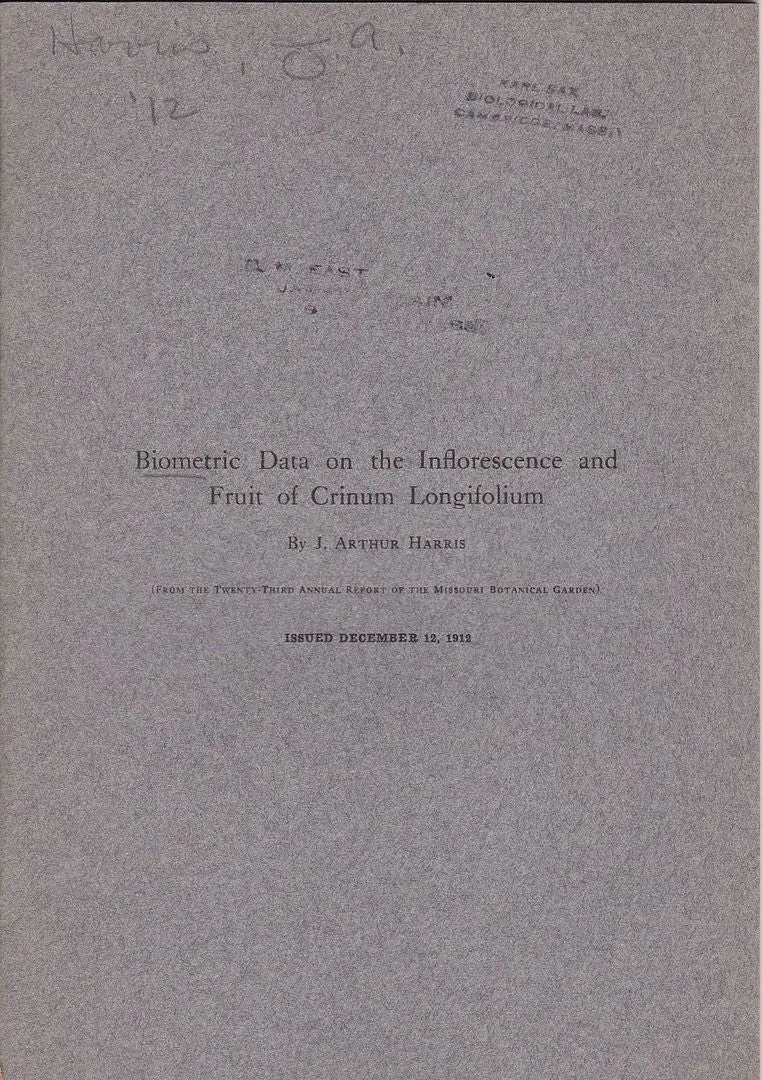 Biometric Data On The Inflorescence And Fruit And Crinum Longifolium 1