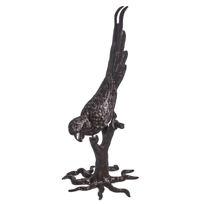 Bird Leaning On A Branch Bronze Sculpture 1
