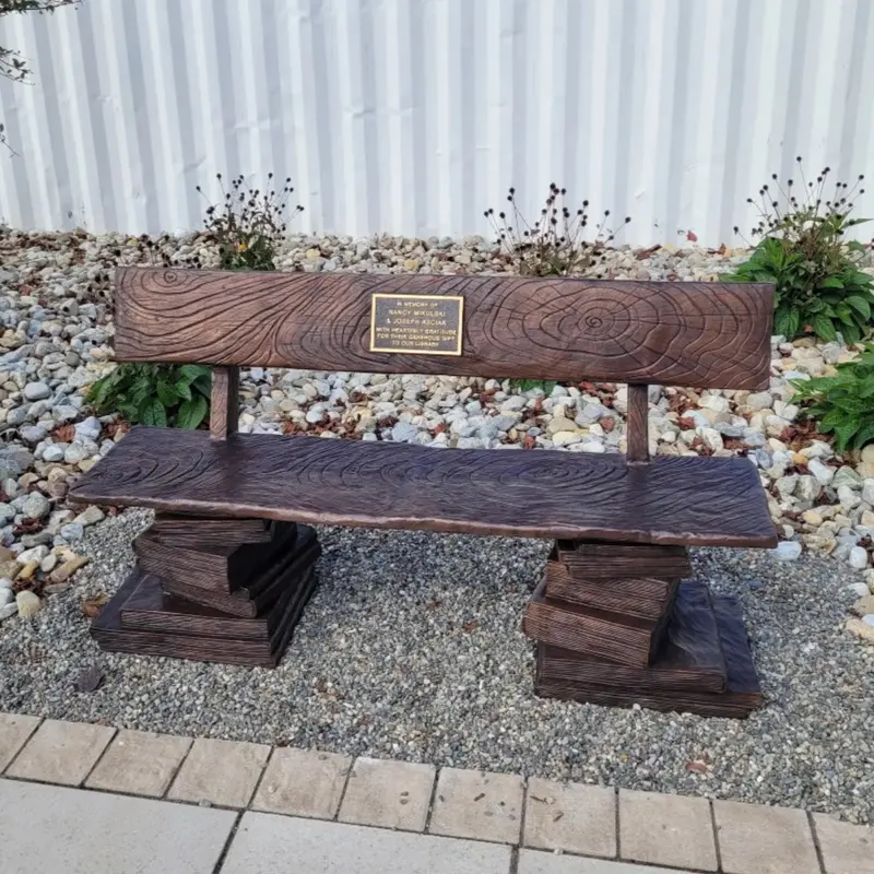 Bronze Book Buddy Bench Statue 1