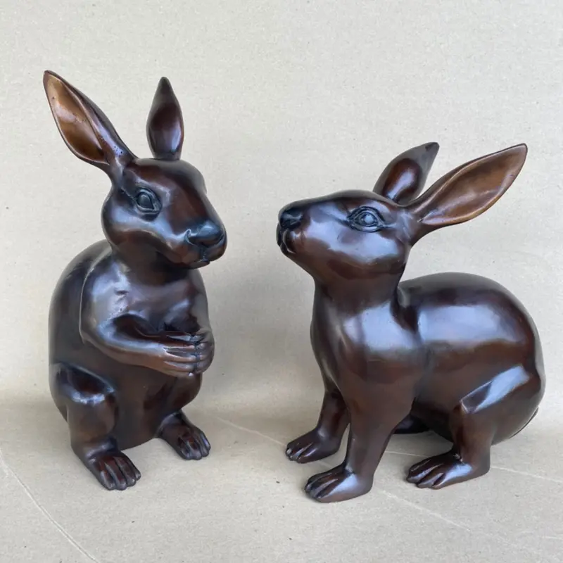 Bronze Bunny Rabbit Statues 1