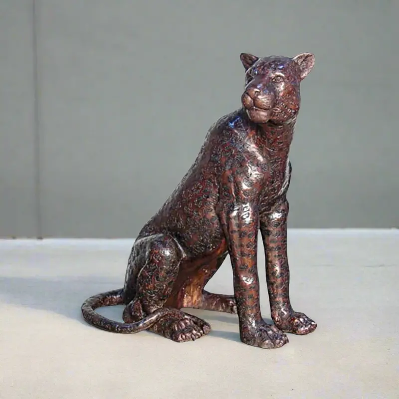 Bronze Cheetah Statue Sitting 1