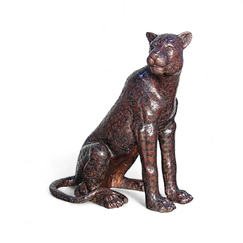 Bronze Cheetah Statue Sitting 2