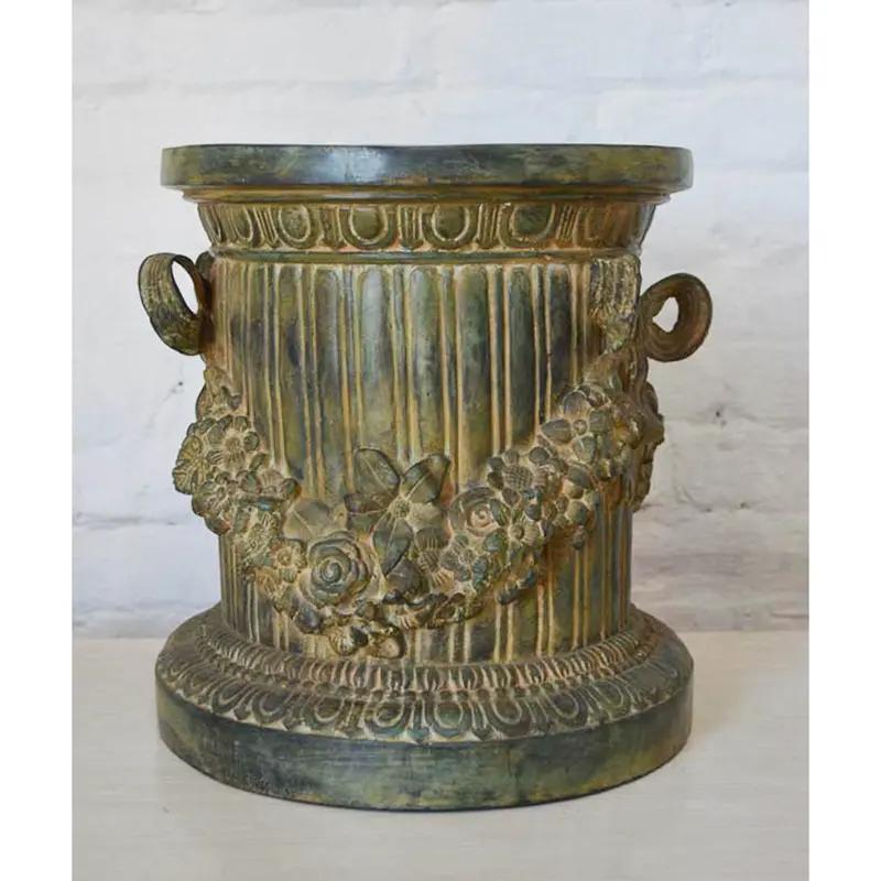 Bronze Column Pedestal With Garland 1