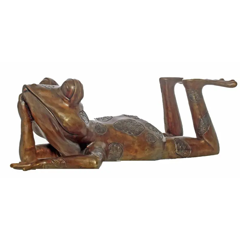 Bronze Daydreaming Frog Statue 1