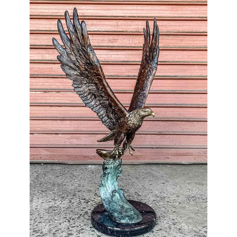 Bronze Eagle Statue Flying Off 1