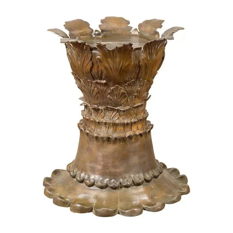 Bronze Flower Pedestal With Acanthus Leaves And Palmettes 1