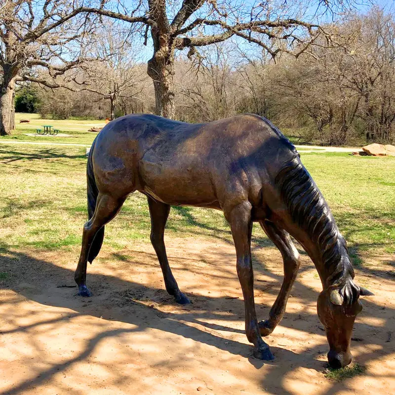 Bronze Grazing Horse Statue 1