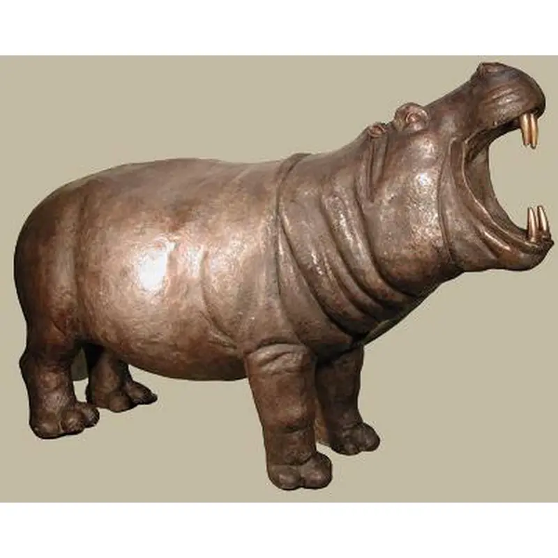 Bronze Hippo With Open Mouth 1