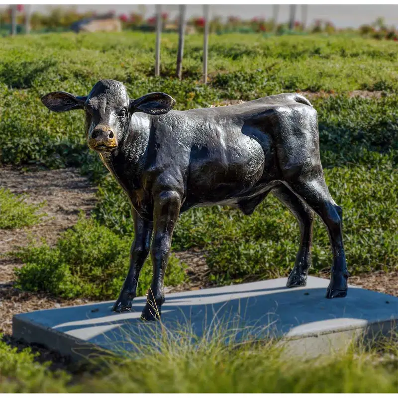 Bronze Holstein Cow Calf Statue 1