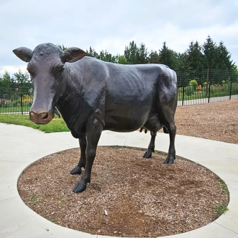 Bronze Holstein Cow Statue Standing 1