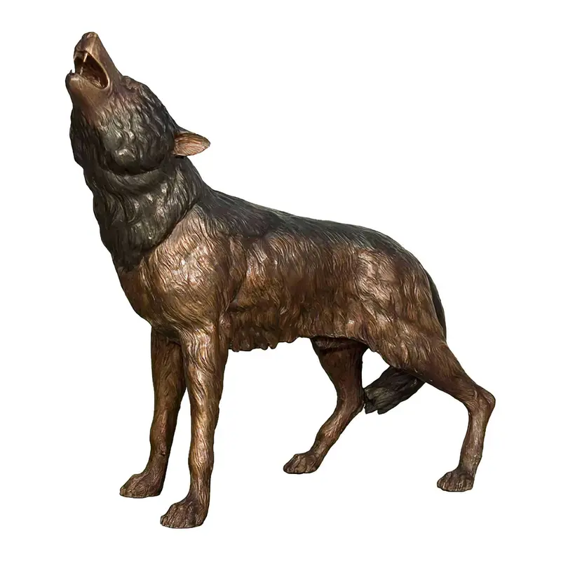 Bronze Howling Wolf Statue 1