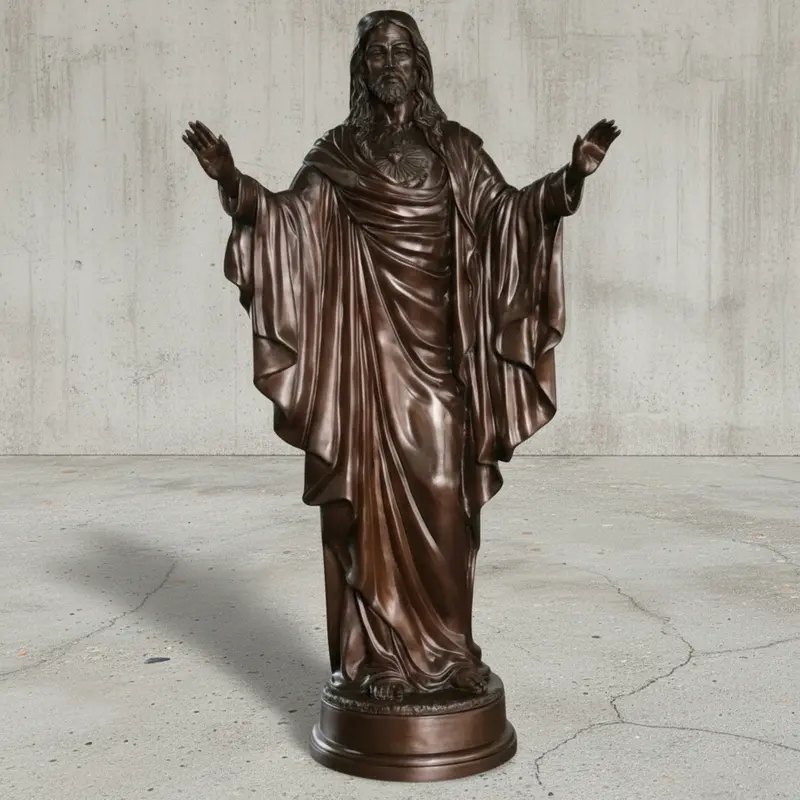 Bronze Jesus Statue With Open Arms 1