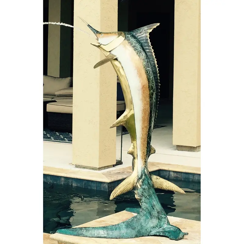 Bronze Marlin Fountain 2