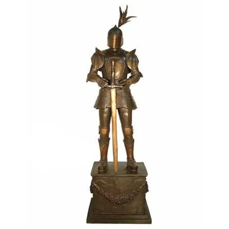 Bronze Medieval Knight Statue With Sword 1