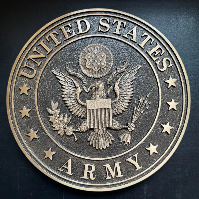 Bronze Military Plaque Of The United States Army Seal 1