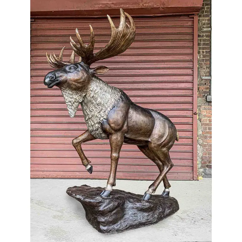 Bronze Moose Sculpture - Special Patina 1