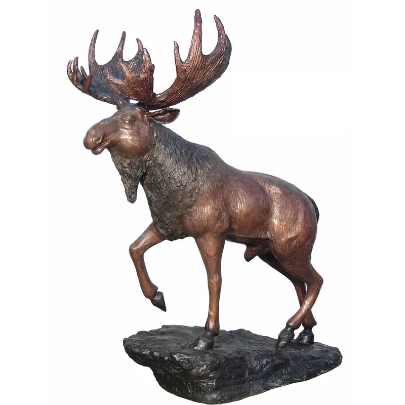Bronze Moose Statue - Brown Patina 1