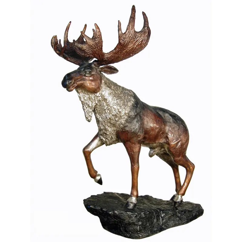 Bronze Moose Statue - Special Patina 1