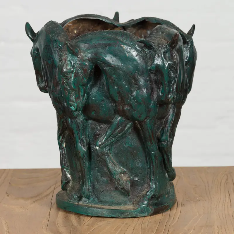 Bronze Planter With Horses 1