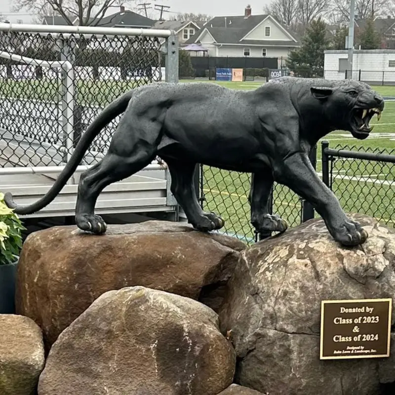 Bronze Prowling Panther Statue 1