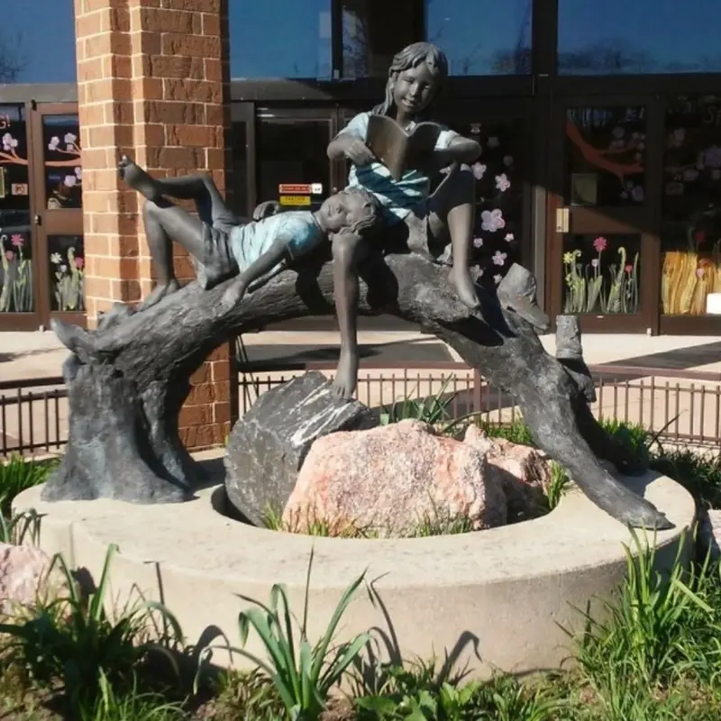 Bronze Reading Log Statue 1