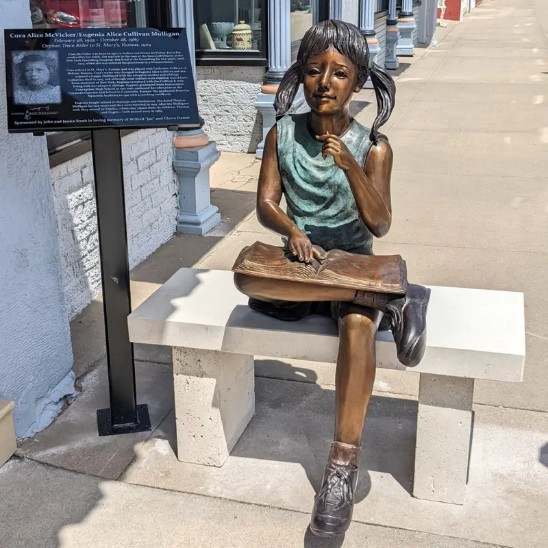 Bronze Reading Statue Contemplative Girl 1