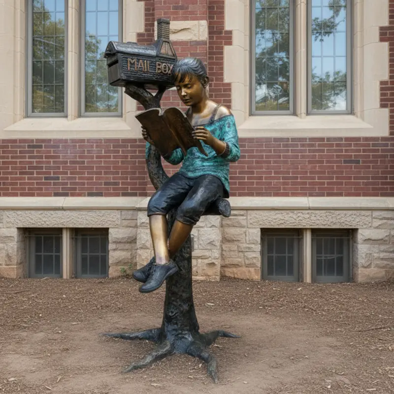 Bronze Reading Tree Statue 1