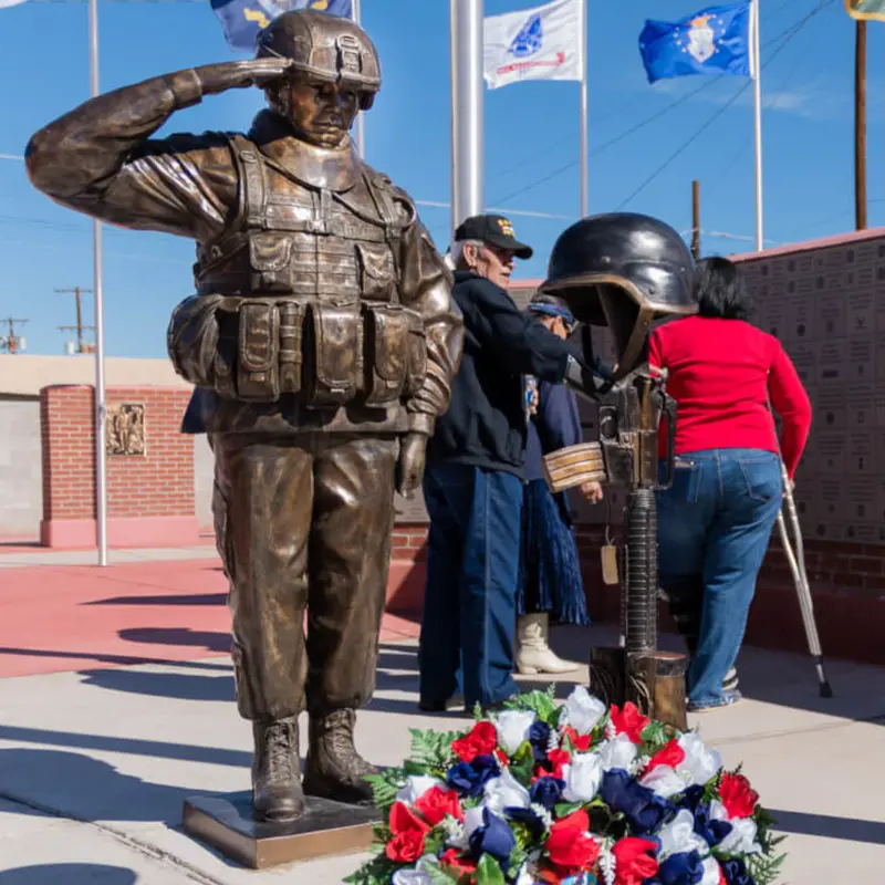 Bronze Saluting Soldier Statue 2