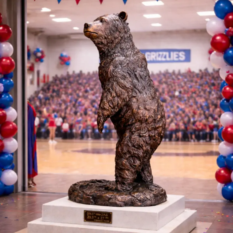 Bronze Standing Bear Statue 1
